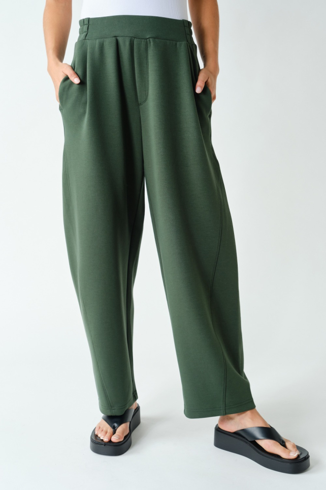 Pleated Tapered Barrel Pants(KP5996)