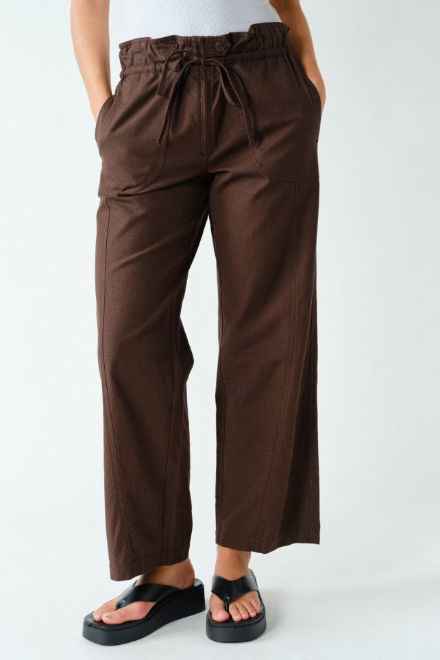 High-Waisted Paperbag Utility Pants(KP6013)