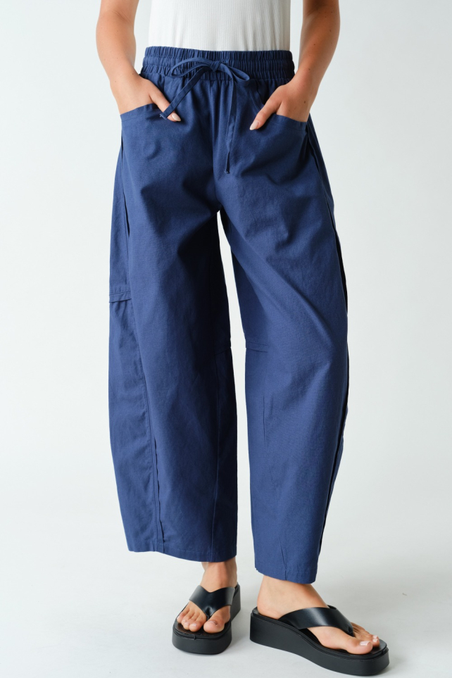 Ember Cotton Barrel-Leg Utility Pants(KP6014)
