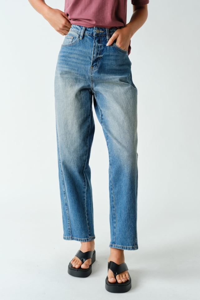 Melrose Denim Barrel Jeans(KP6020)