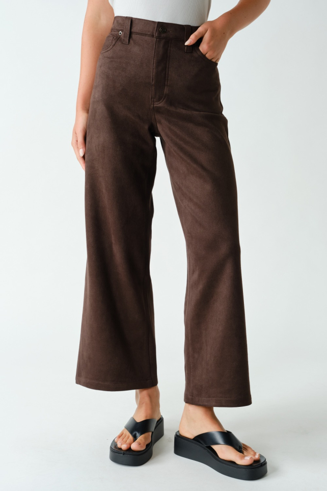 MOJAVE SUEDE-FINISH WIDE-LEG PANTS (KP6077)