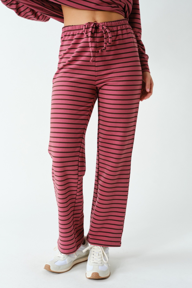 Flex Terry High-Waisted Drawstring Lounge Pants(KP6138)