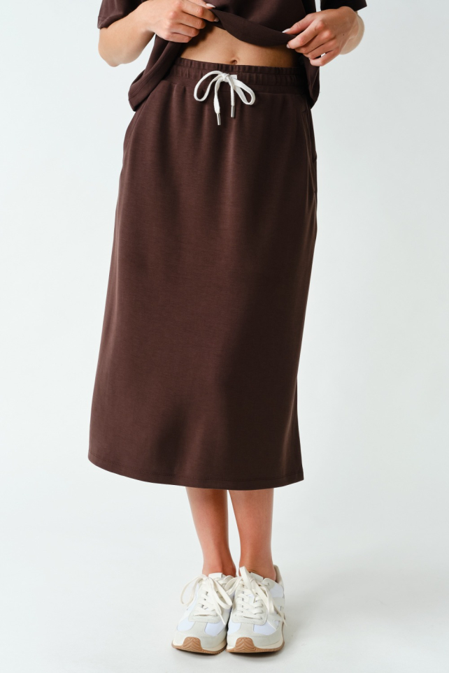Laguna Drawstring Midi Skirt(KS6168)