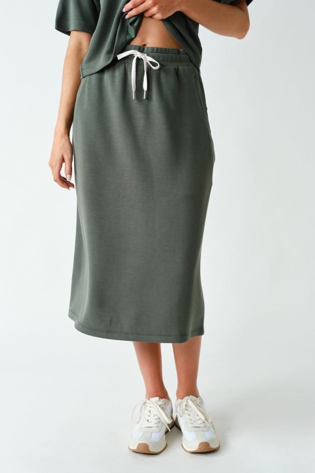Laguna Drawstring Midi Skirt(KS6168)