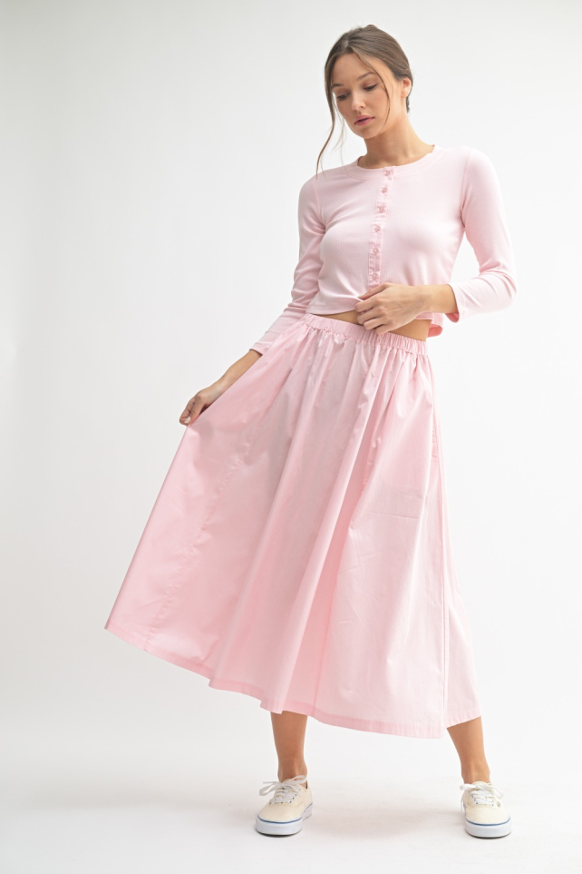 Spring Breeze Cardigan & Skirt Set (KSET5364)