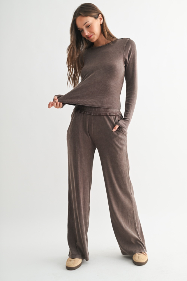 Drift Mineral Wash Cotton Lounge Set(KSET5611)