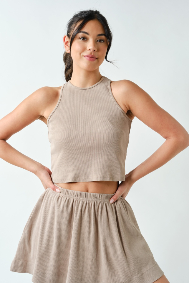 Coastline Cotton Blend Skirt Set(KSET5797)