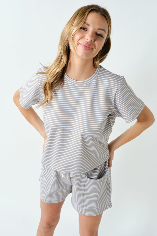 Boardwalk Stripe Tee Set(KSET5826)