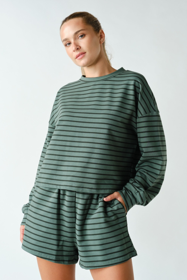 Sunday Long-Sleeve & Short Lounge Set(KSET6084)