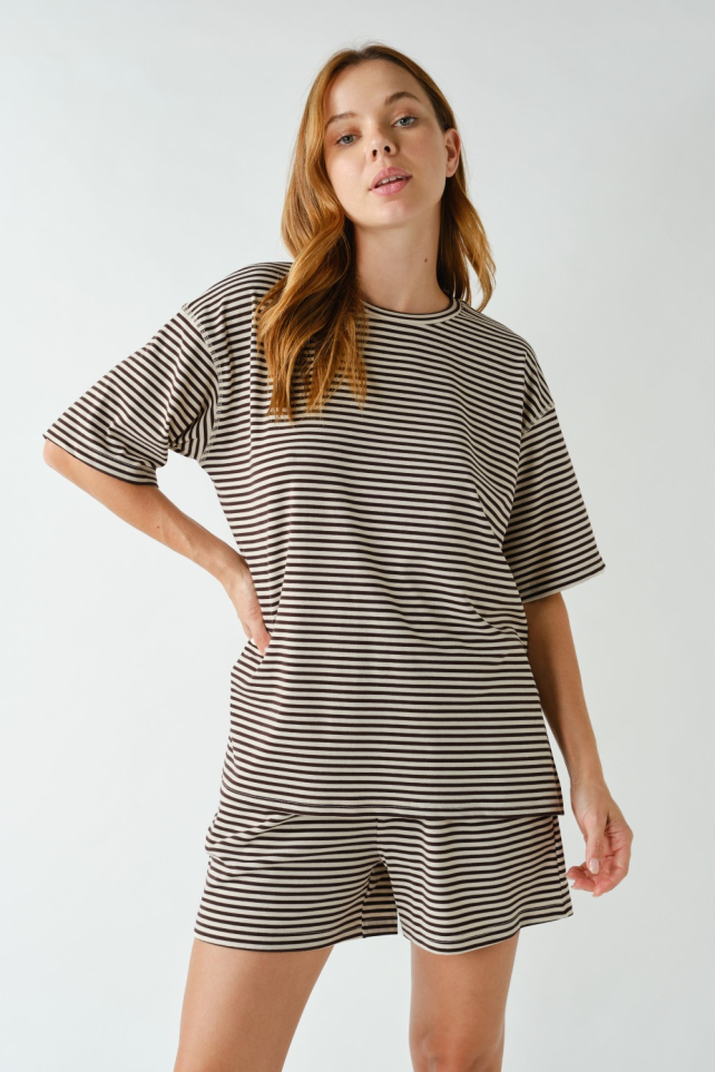 Striped Jersey Knit Short Set(KSET6117)