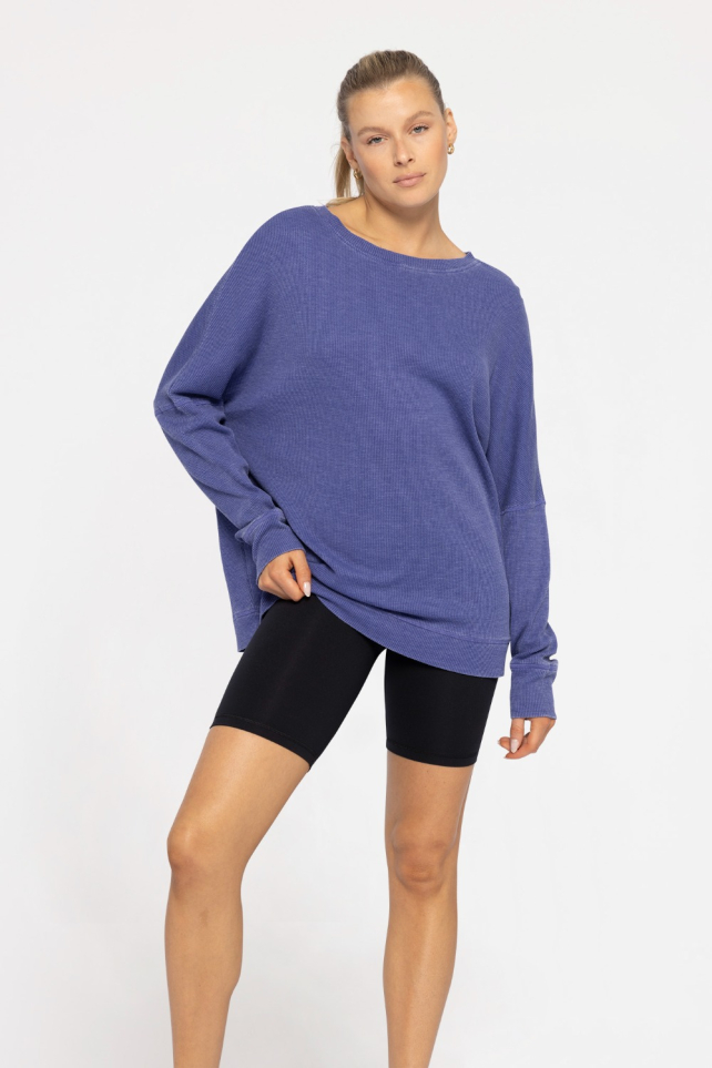 Waffle Ribbed Roundneck Pullover (KT11265)