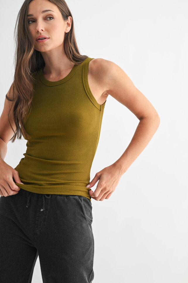 Essential Micro-Ribbed Athleisure Tank Top(KT11623)