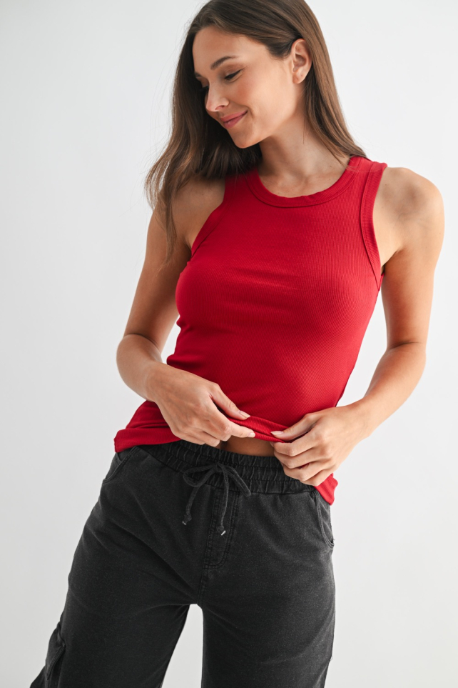 Essential Micro-Ribbed Athleisure Tank Top(KT11623)