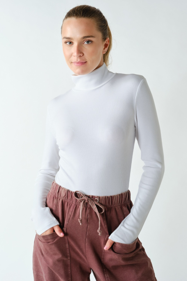 MICRO RIBBED LONG SLEEVE TURTLENECK(KT5007)