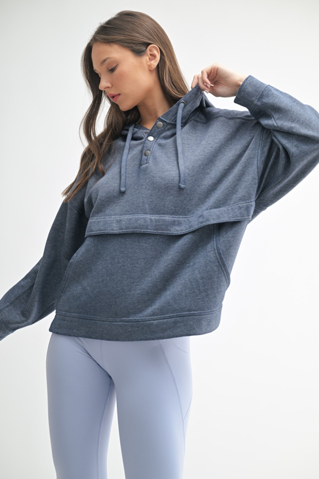 Drift Burnout Fleece Snap Hoodie (KT5224)