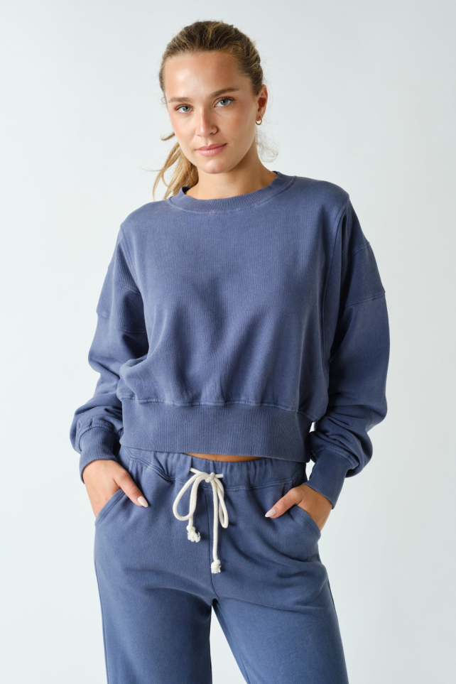 Mineral Wash Luxe Cropped Sweatshirt(KT5397)