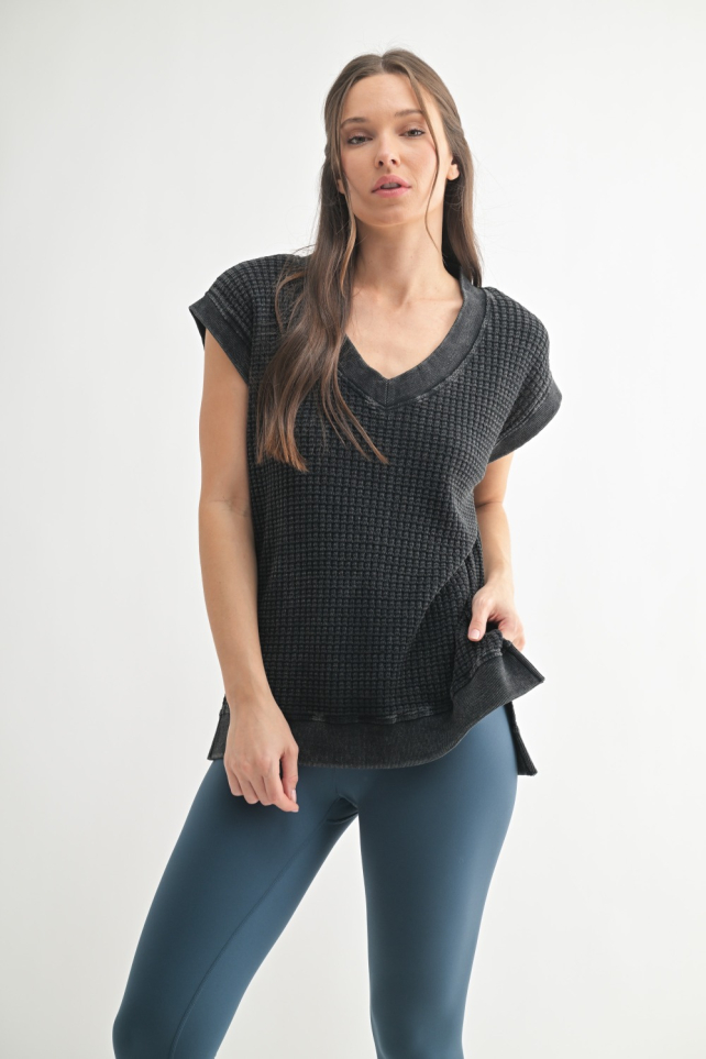 Chunky Waffle Mineral Wash Tee (KT5489)