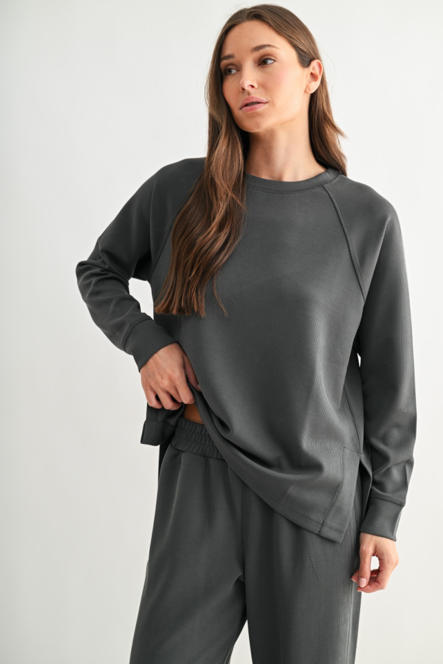 Luxe Sand Wash Rib Raglan Tee(KT5618)