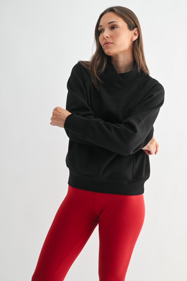 Hearthline Fleece Mock Neck Sweater(KT5657)