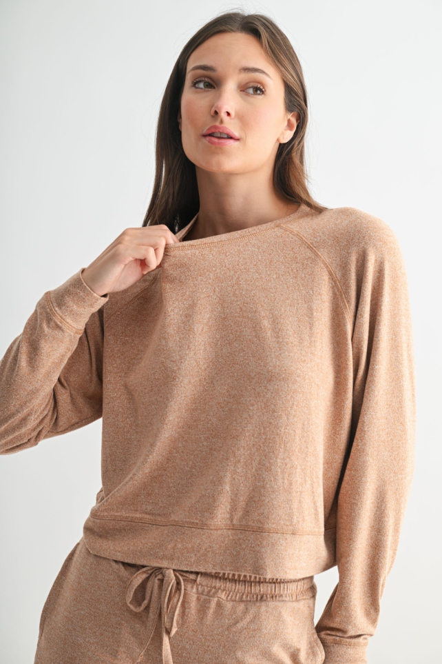 Brushed Hacci Lounge Long Sleeve Pullover(KT5667)