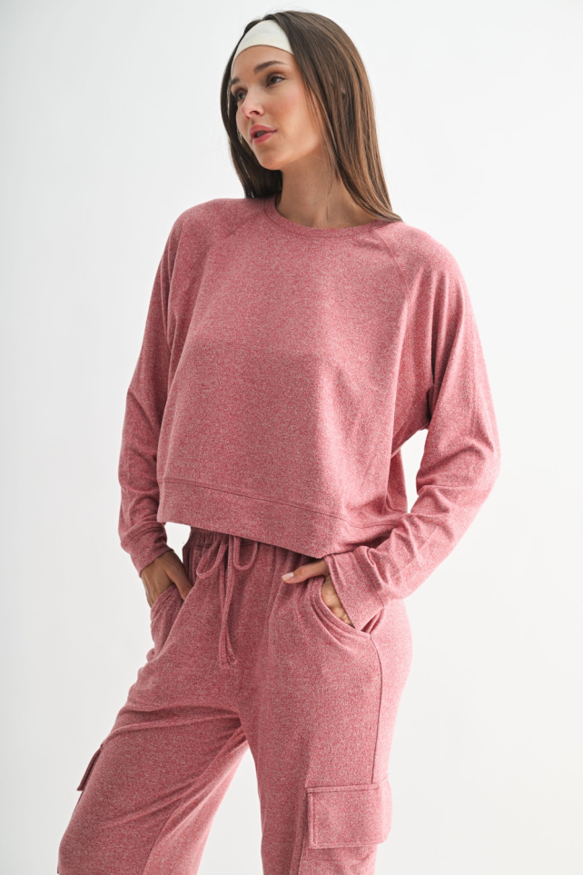 Brushed Hacci Lounge Long Sleeve Pullover(KT5667)