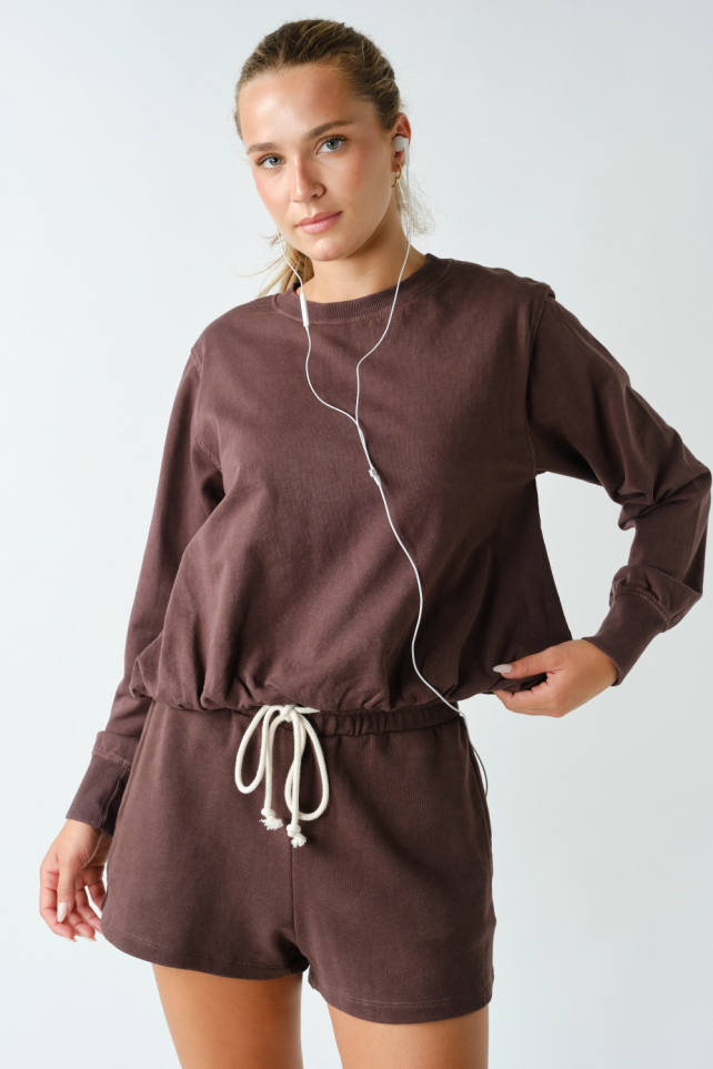 Mineral Cloud Bubble Hem Pullover(KT5670)