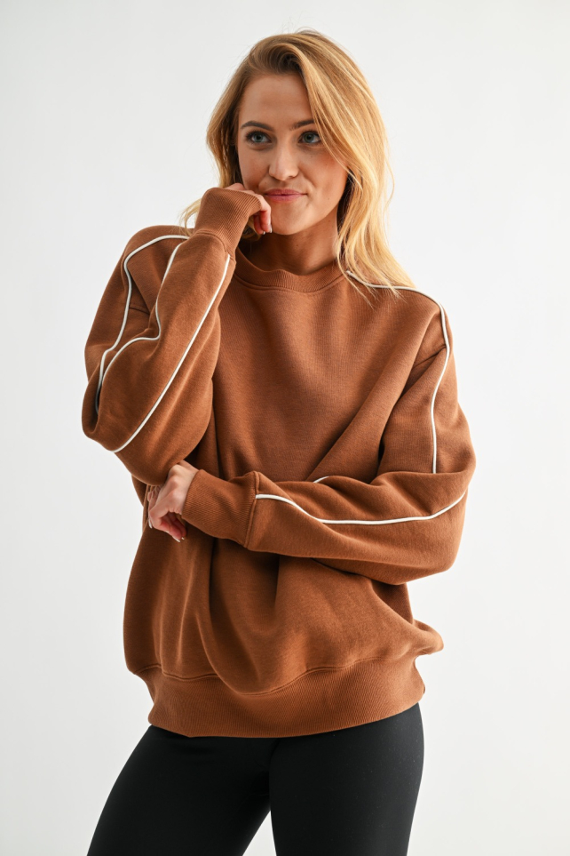 Side Stripe Fleece Crewneck(KT5694)