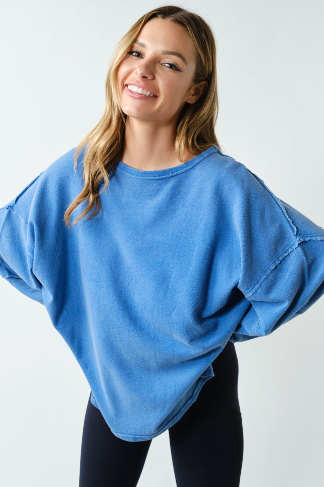 Classic Cotton Oversized Long Sleeve Top(KT5700)