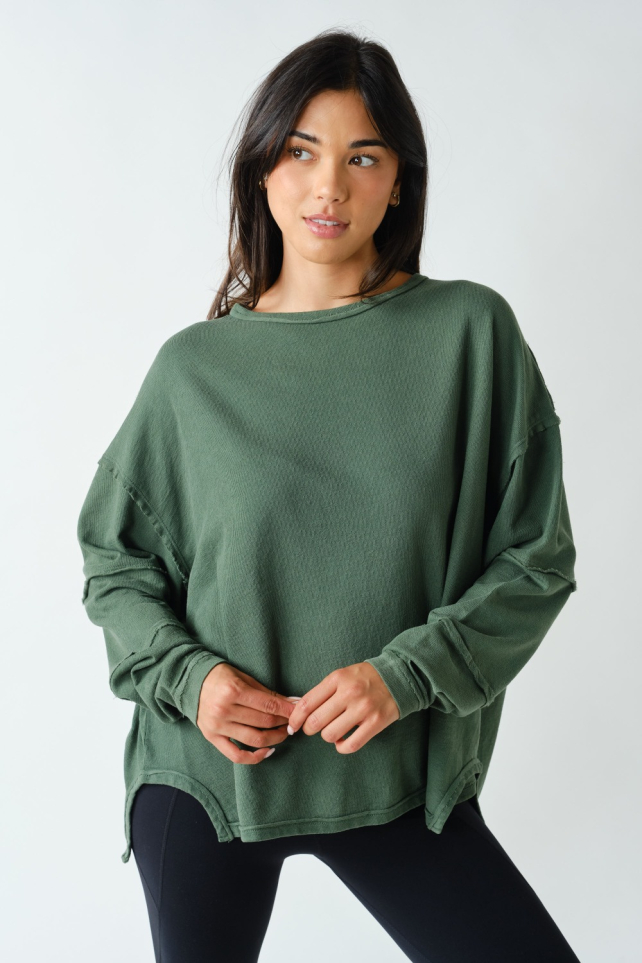 Classic Cotton Oversized Long Sleeve Top(KT5700)