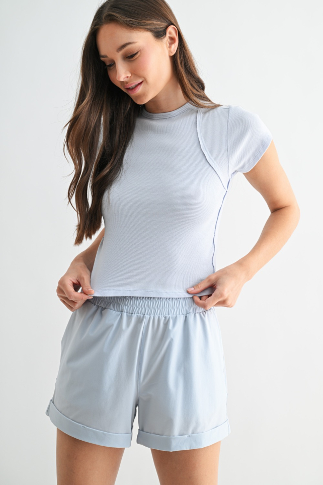 Ridge Raglan Ribbed Baby Tee(KT5702)