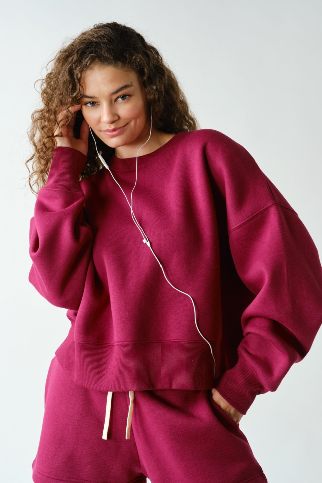 CloudWalk Balloon Sleeve Fleece Crewneck(KT5738)