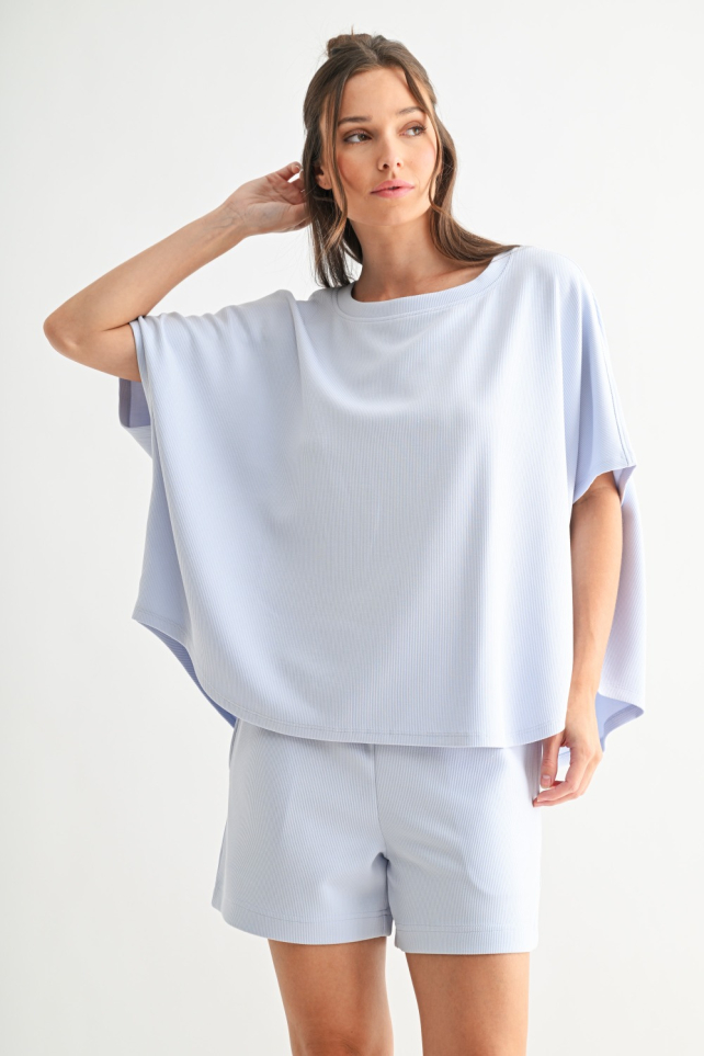 Luxe Sand Wash Rib Dolman Top(KT5857)