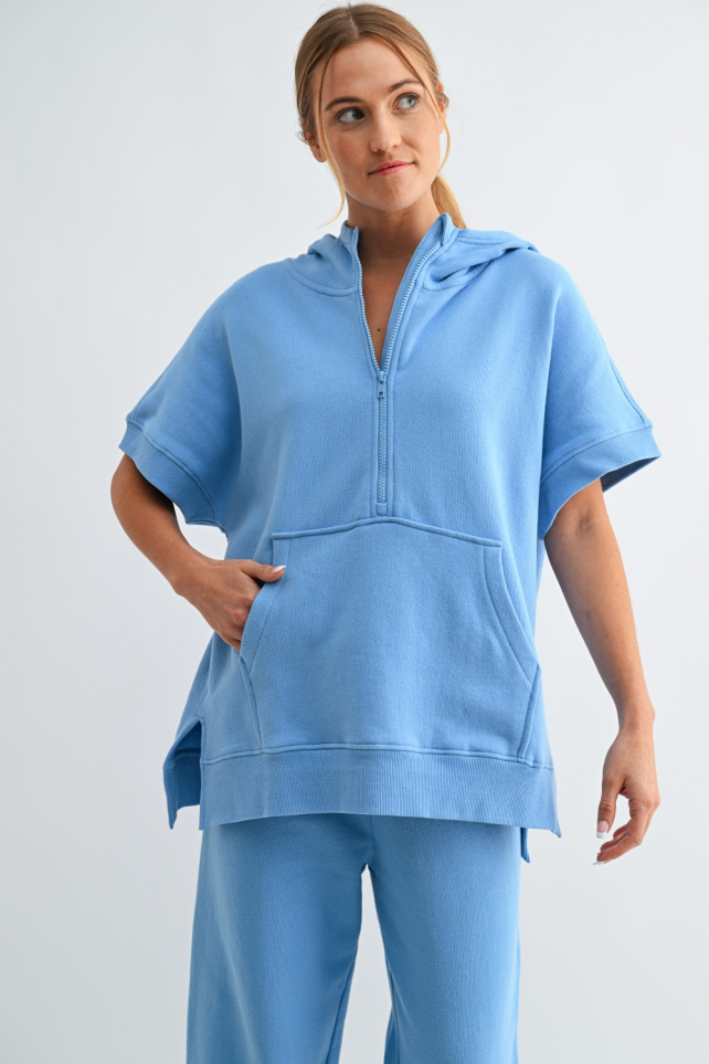 Malibu Summit Short Sleeve Half-Zip Hoodie(KT5890)