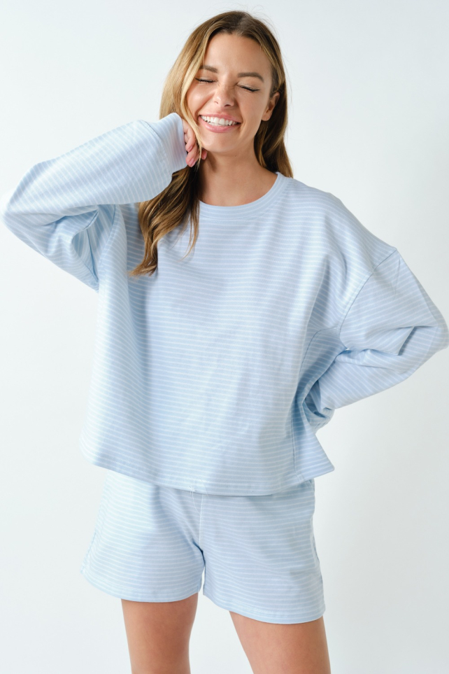 Boardwalk Stripe Crewneck Pullover(KT5914)