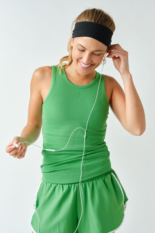 CoreClassic Micro-Ribbed Built-In Bra Tank Top(KT5925)