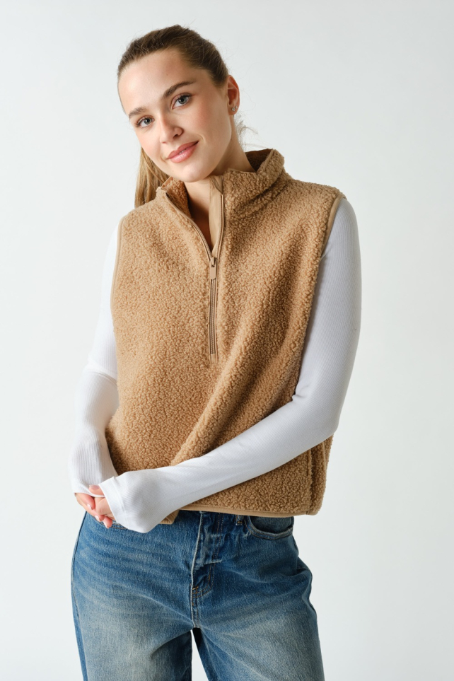 Sherpa Half-Zip Pullover Vest(KT5966)