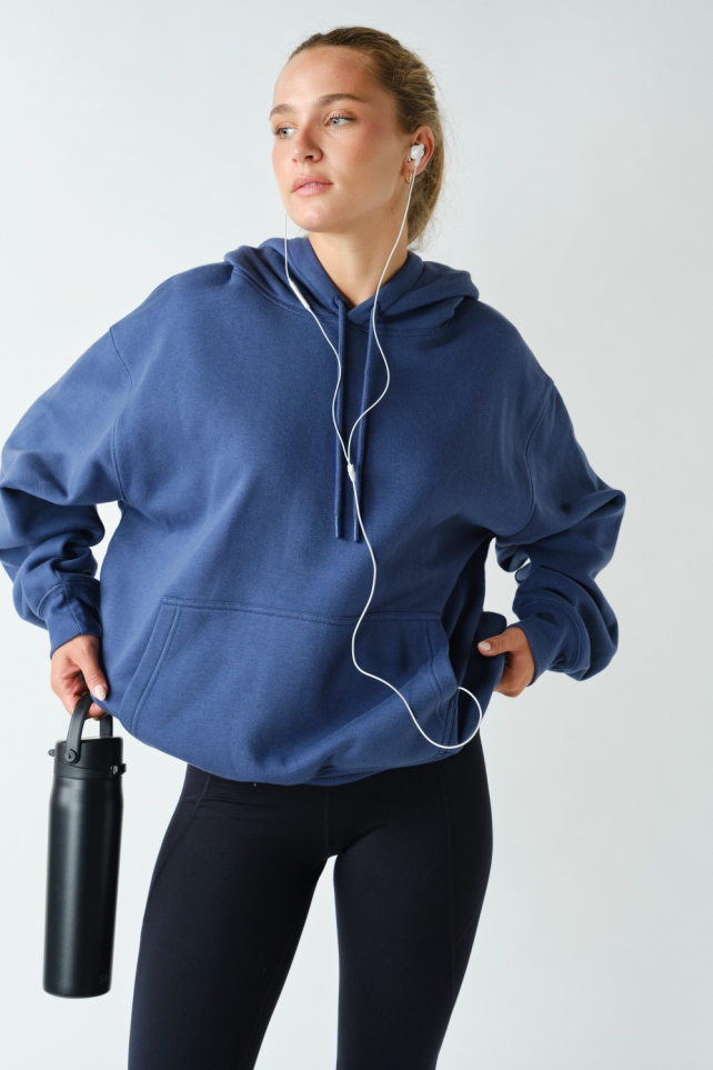 Cotton Blend Drop Shoulder Hoodie(KTS12303)