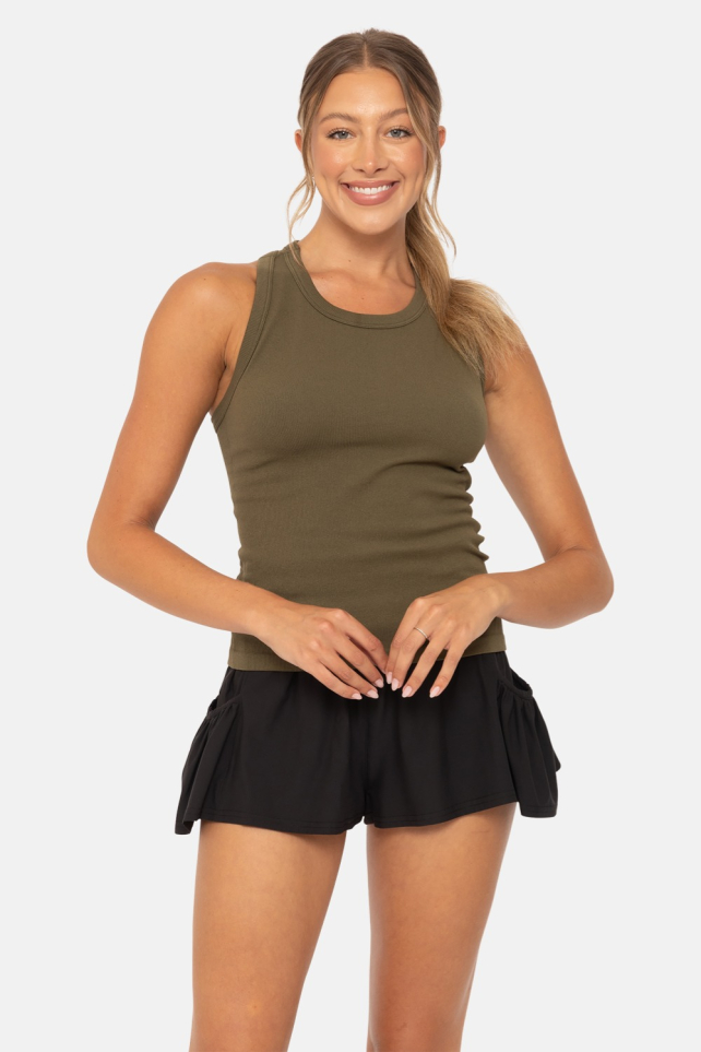 Seamless Ribbed Racerback Tank Top (X12244)