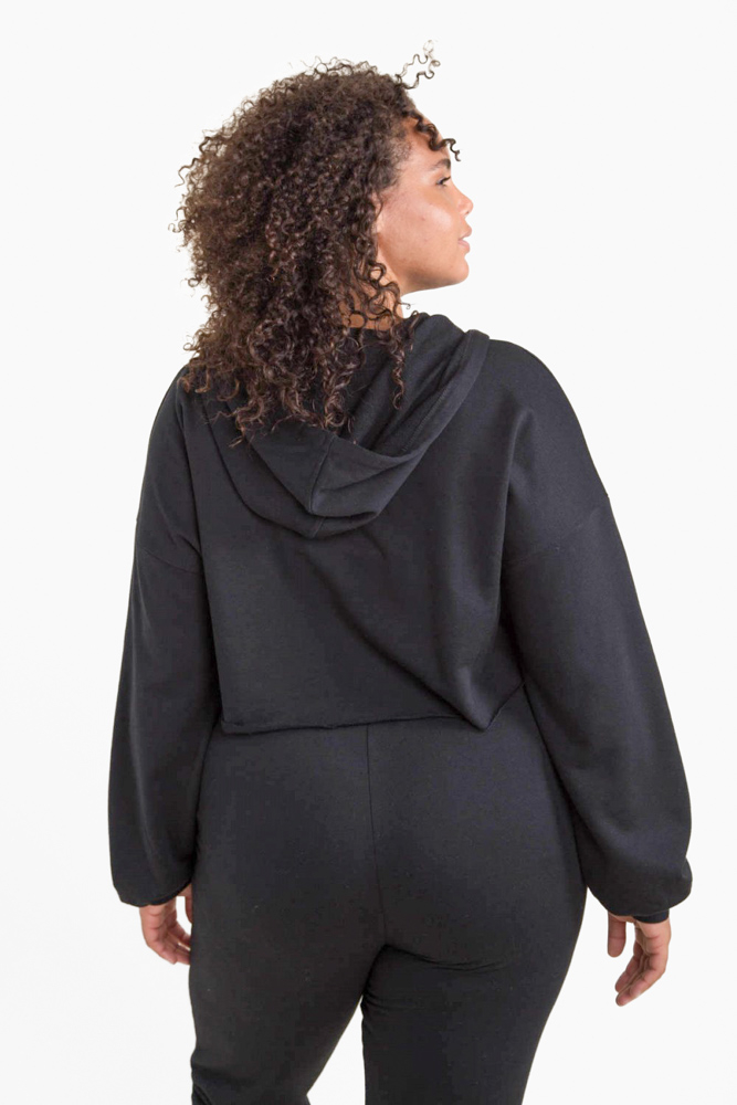 CURVY Crop Hoodie Zip-Up French Terry Jacket (9755X)