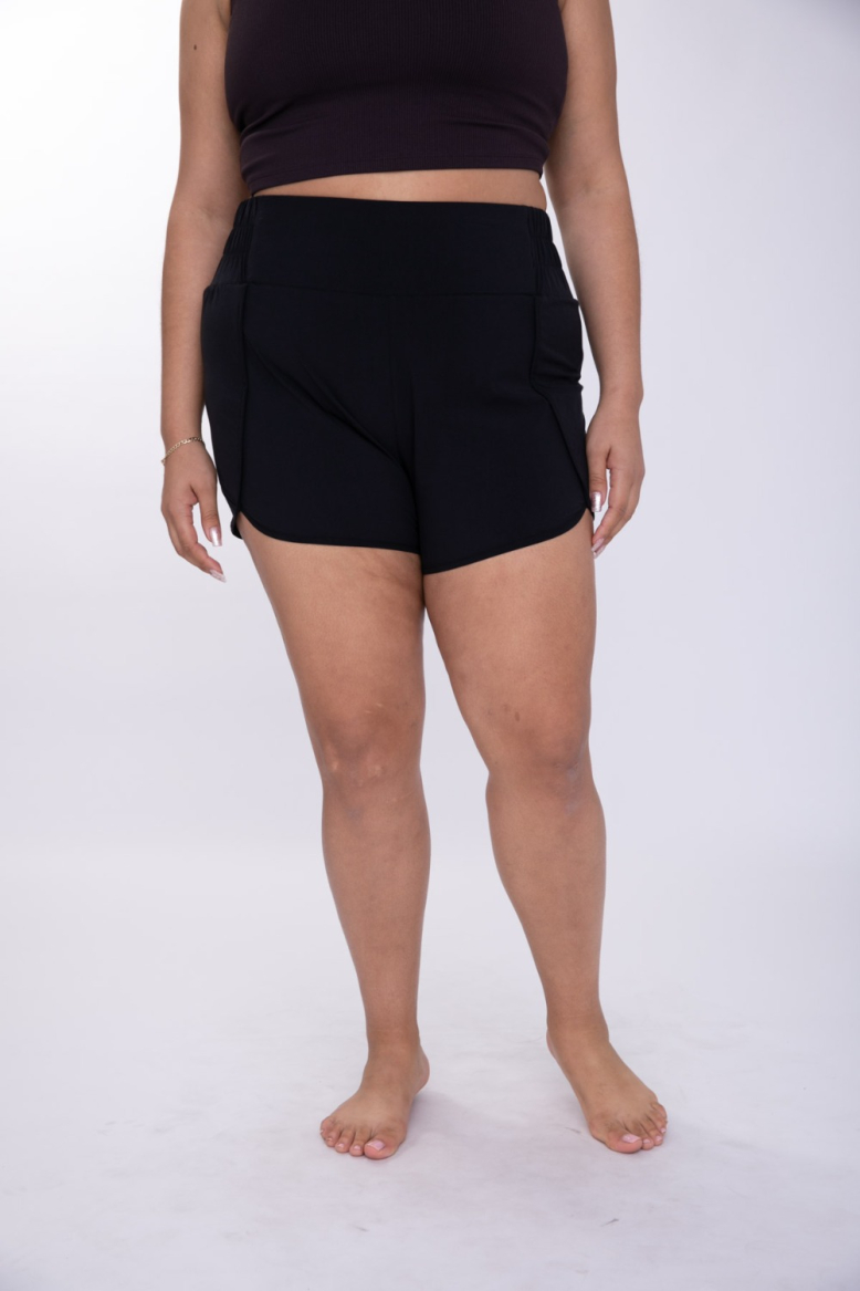 CURVY Highwaist Athleisure Split Shorts(AP-B0135P)