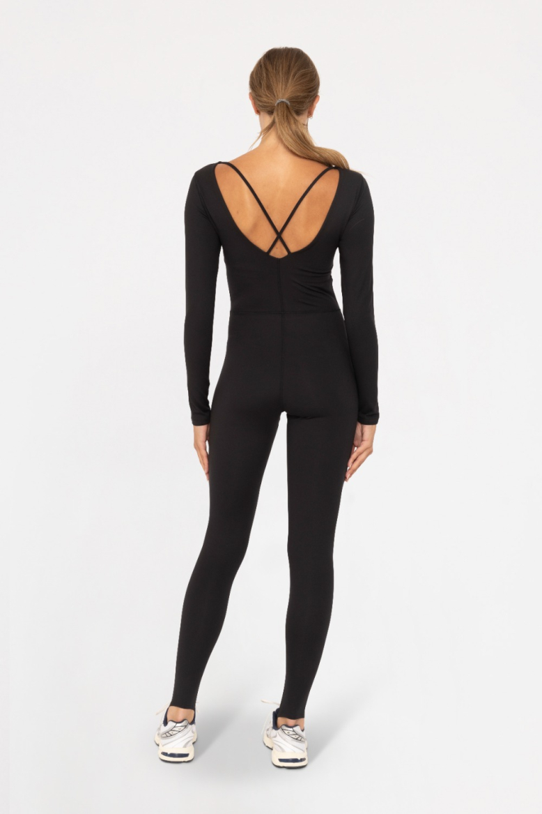 GREEN - Long Sleeve Stirrup Jumpsuit (AP7399)