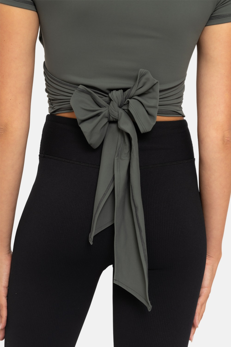 Active Ruched Top with Bow Detail (AT7439)