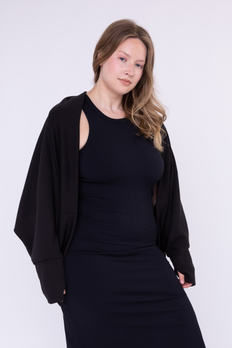 CURVY Open Front Dolman-Sleeved Shawl(KJ-BR0765P)