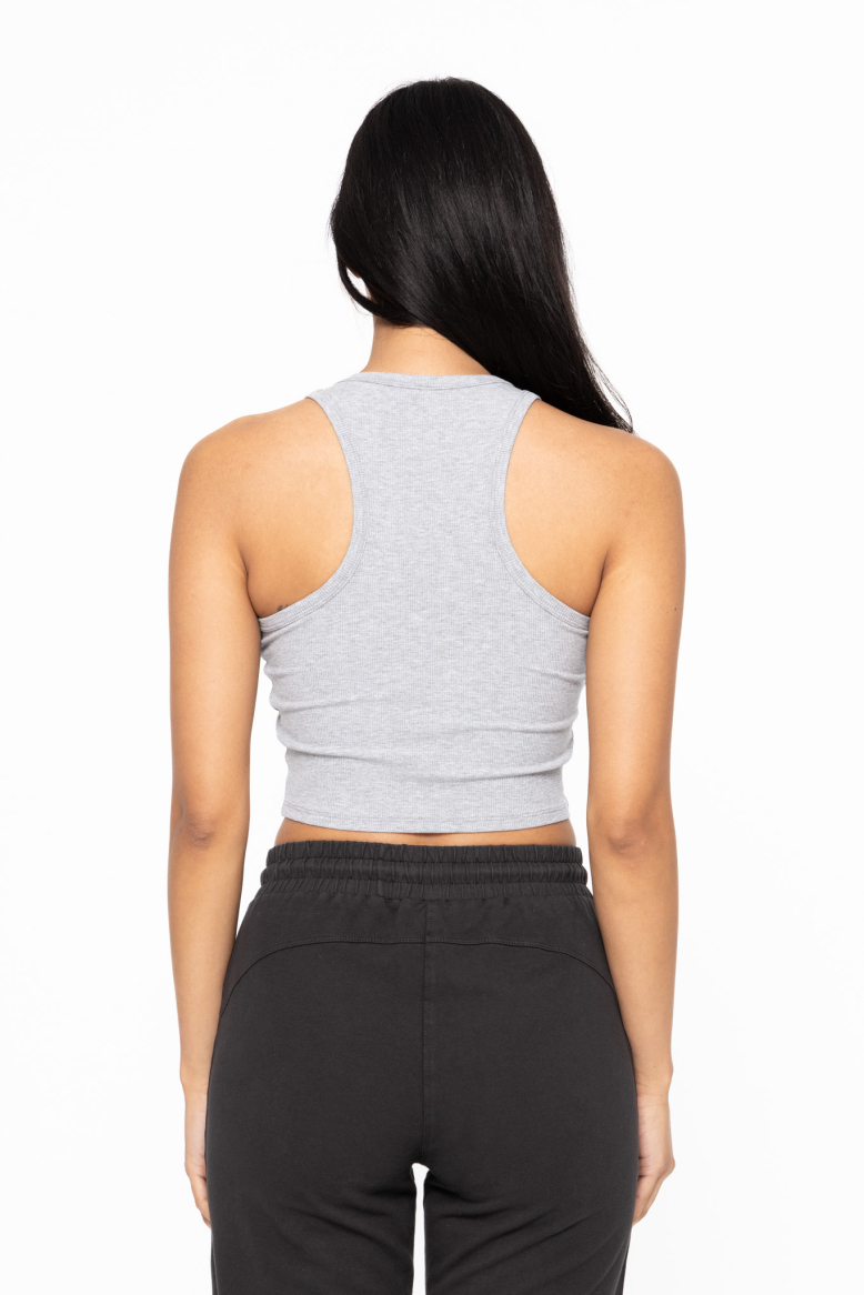 Essential Micro-Ribbed Racer Athleisure Tank Top (KT11624G)