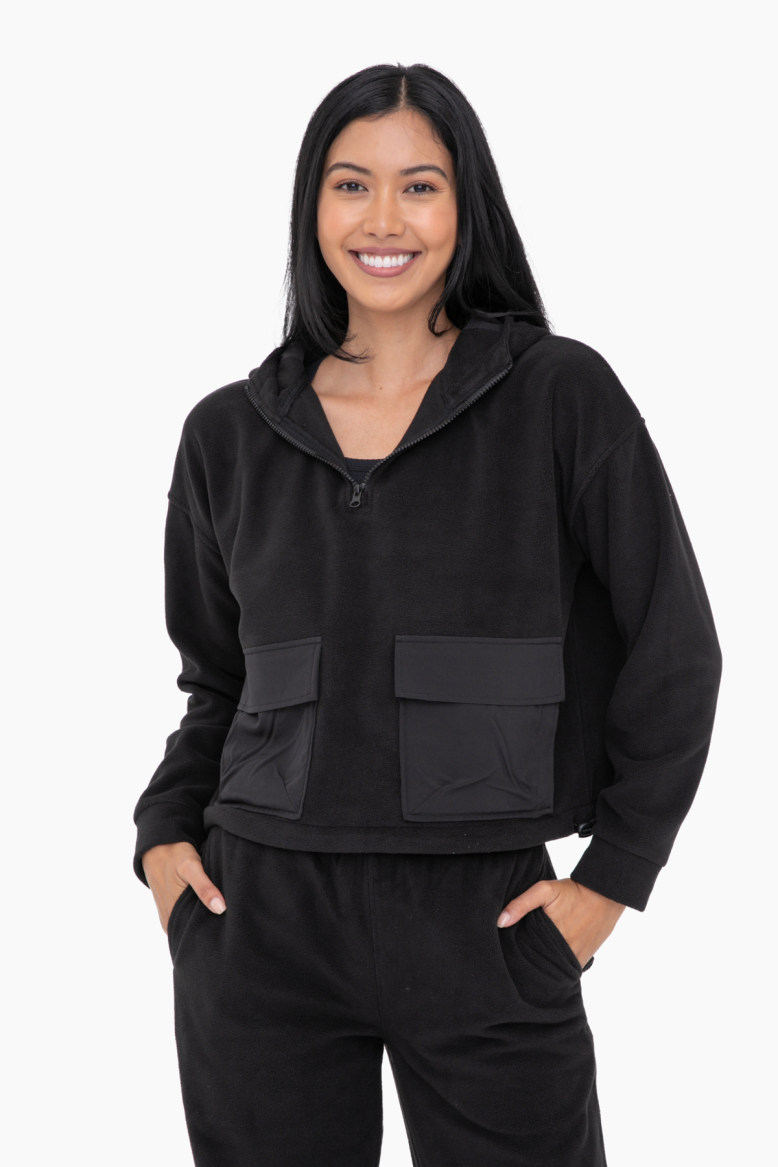 Fleece Hoodie with Bungee Hem (KT12008)