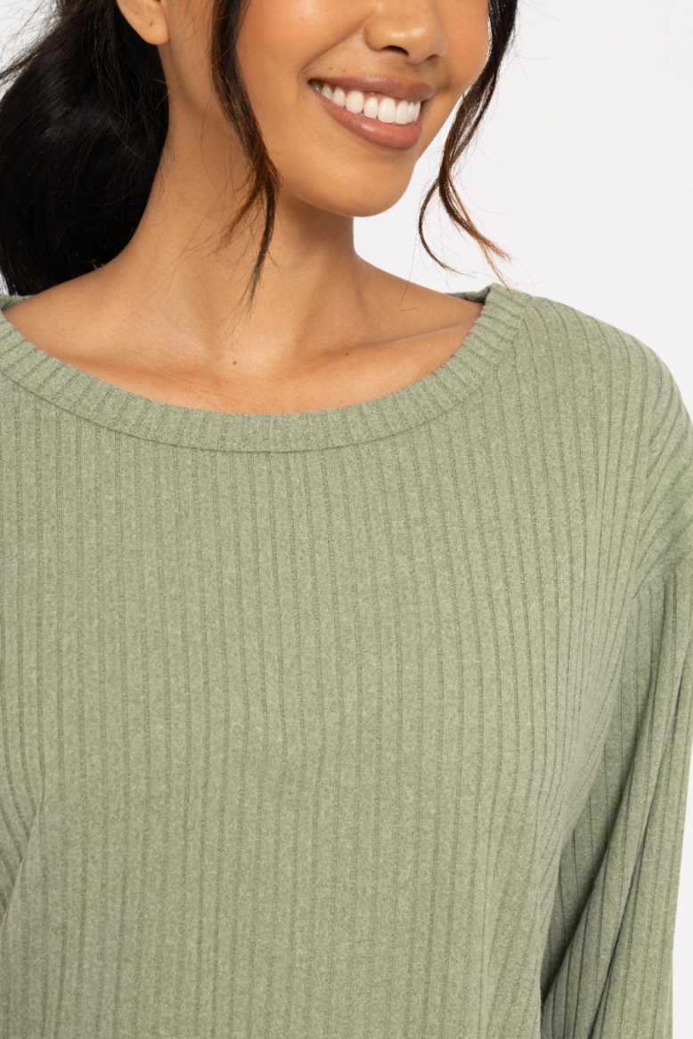 Soft Ribbed Scoop Neck Top (KT5020)