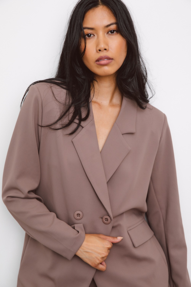 Oversized Jacquard Stripe Blazer (AJ6368)