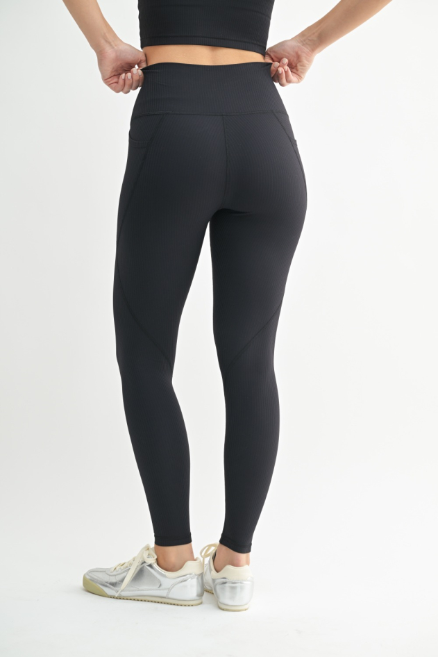 Soft Ribbed High Waisted Leggings (APH7591)