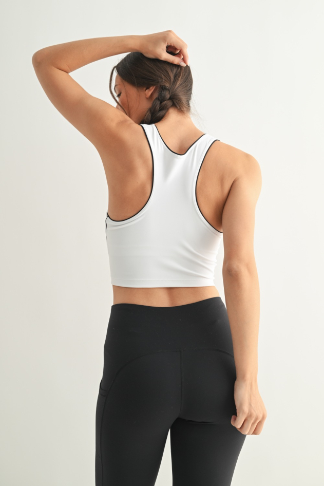 Contrast Contour Racerback Sports Bra (AT3276)