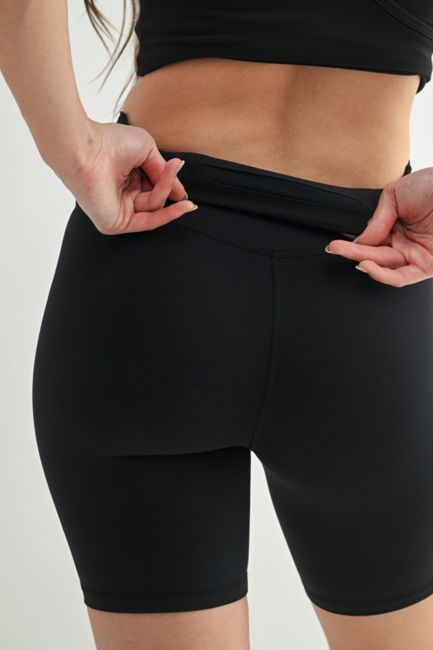 Venice Crossover Waist Biker Shorts (BP621)